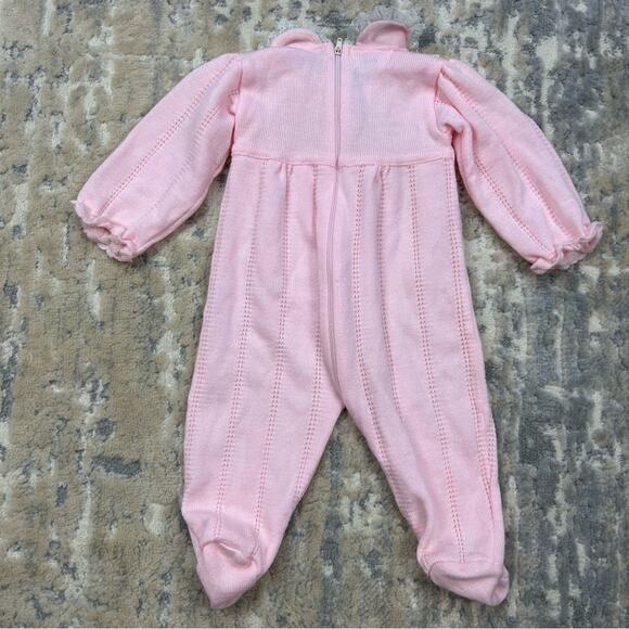 Vintage Carter’s Baby Pink Soft Acrylic Footed Layette Outfit 6 months - Picture 4 of 6